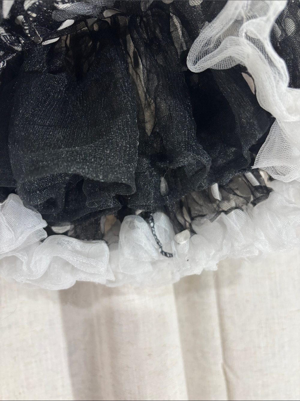 Black & White Polka Dot Ruffle Petticoat Skirt - Kids - Picture 3 of 5
